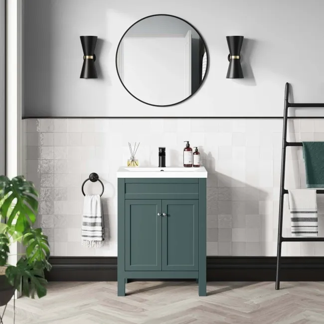 Bermuda Midnight Green Basin Vanity 600mm