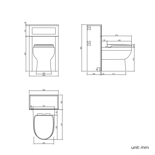 Bermuda Traditional Midnight Green Slimline Back To Wall Unit and Seattle Toilet