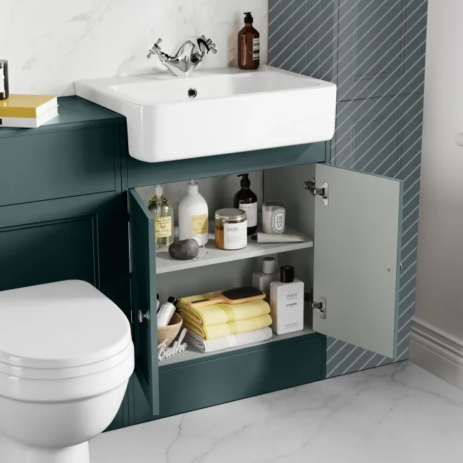 Monaco Midnight Green Combination Vanity Basin and Seattle Toilet 1200mm