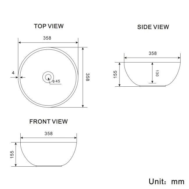 Lucia Midnight Green Vanity with Marble Top & Round Counter Top Basin 640mm