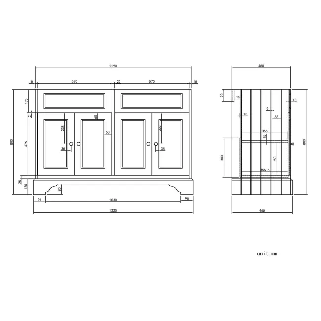 Lucia Midnight Green Double Vanity with Oak Effect Top & Oval Counter Top Basin 1200mm