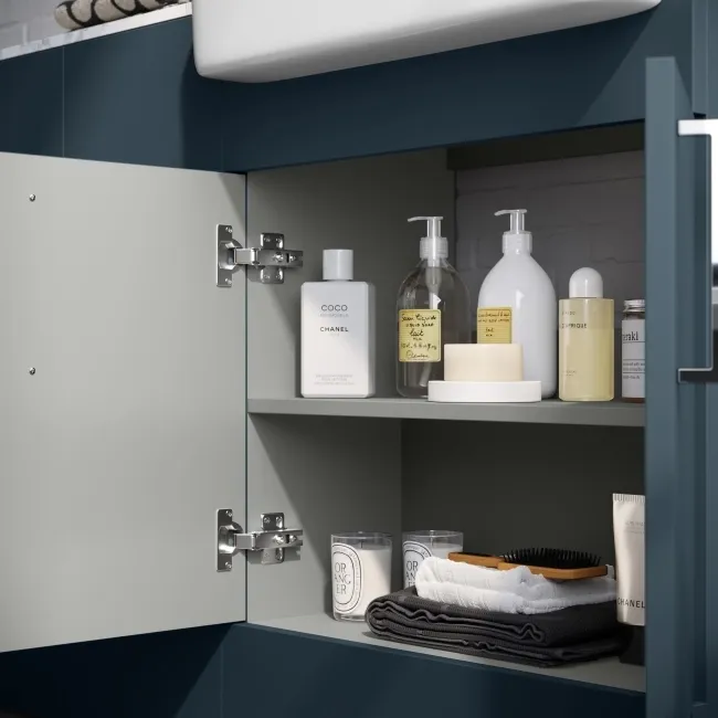 Harper Navy Blue Combination Vanity Basin with Marble Top & Houston Toilet 1500mm