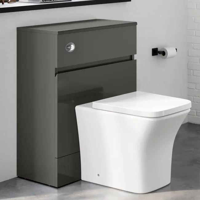 Foster Tungsten Grey Back To Wall Unit and Houston Toilet