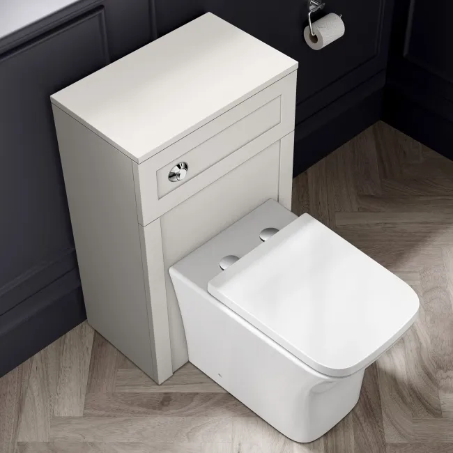 Capri Cotton White Combination Vanity Basin and Houston Toilet 1150mm - Chrome Handles