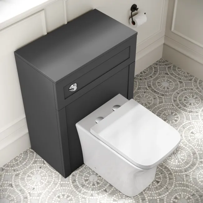 Capri Slate Grey Combination Vanity Basin and Houston Toilet 1350mm - Chrome Handles