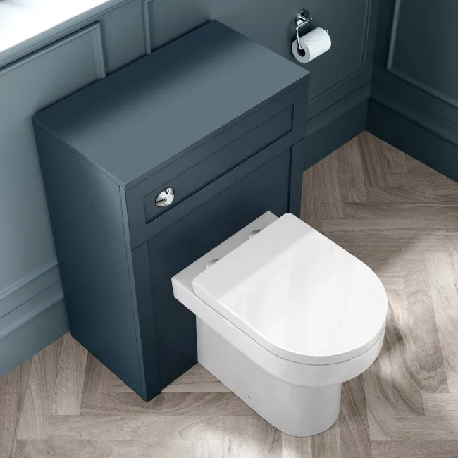 Capri Navy Blue Combination Vanity Basin and Denver Toilet 1350mm - Chrome Handles