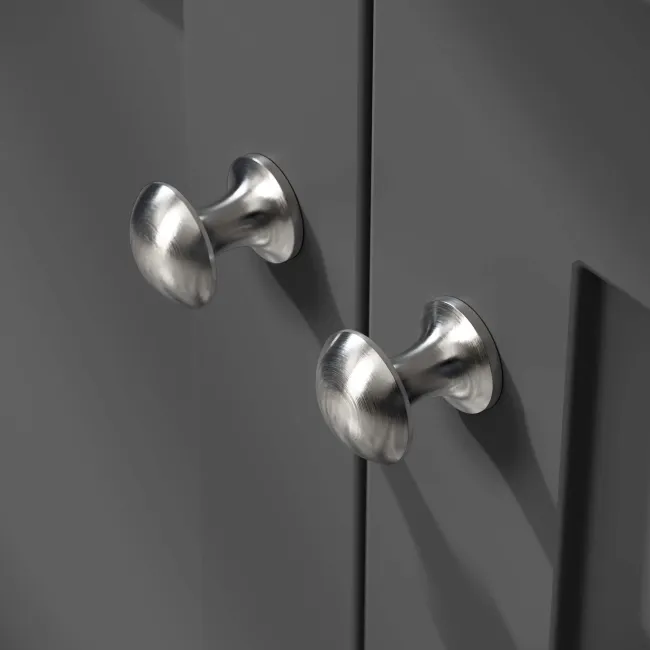 Milos Slate Grey Basin Vanity 600mm - Brushed Handles