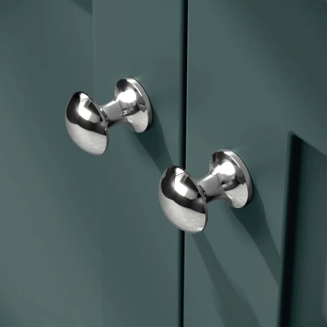 Milos Mystic Green Vanity with Oval Basin 600mm - Chrome Handles