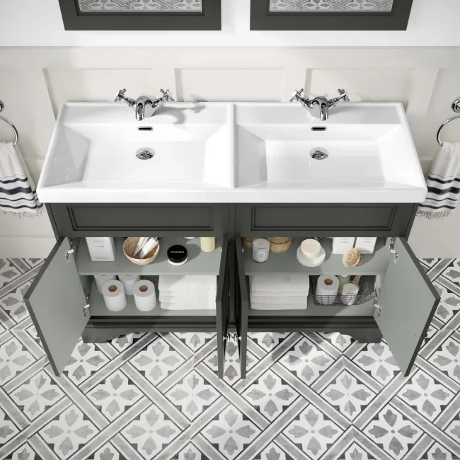 Lucia Graphite Grey Double Basin Vanity 1200mm