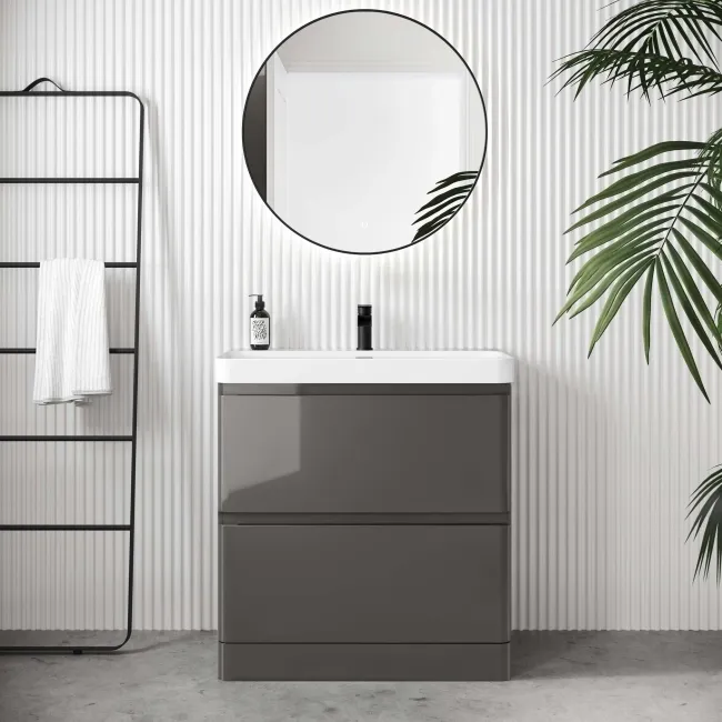 Corsica Tungsten Grey Basin Drawer Vanity 800mm