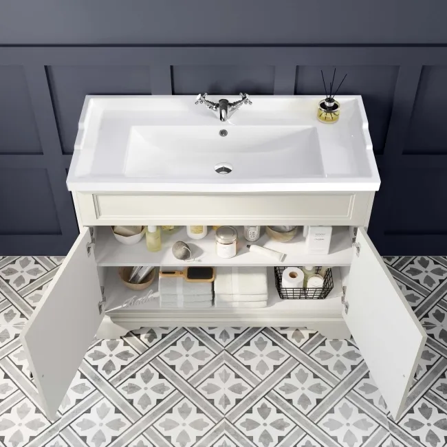 Lucia Chalk White Basin Vanity 1030mm