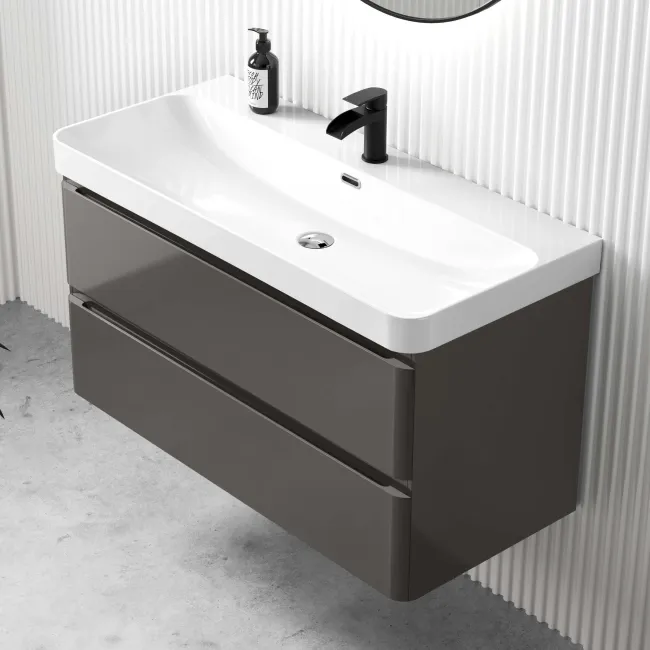Corsica Tungsten Grey Basin Drawer Vanity 1000mm
