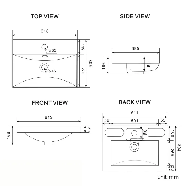 Malta Fluted Country Oak Wall Hung Basin Drawer Vanity 600mm
