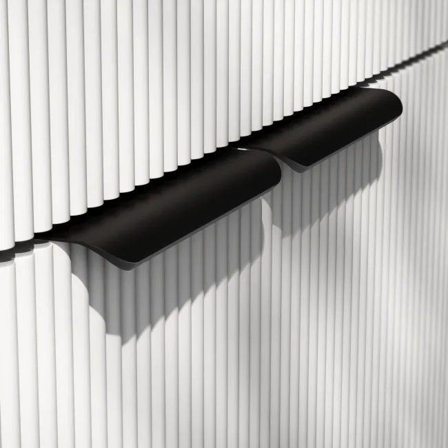 Sicily Fluted Coastal White Combination Vanity Basin and Tucson Toilet 1200mm - Black Accents - Right Handed