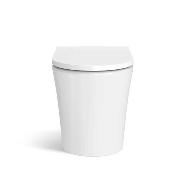 Sicily Fluted Coastal White Combination Vanity Basin with Marble Top & Tucson Toilet 1500mm - Brushed Brass Accents