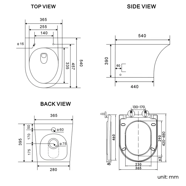 Sicily Fluted Black Walnut Combination Vanity Basin and Tucson Toilet 1200mm - Black Accents - Right Handed