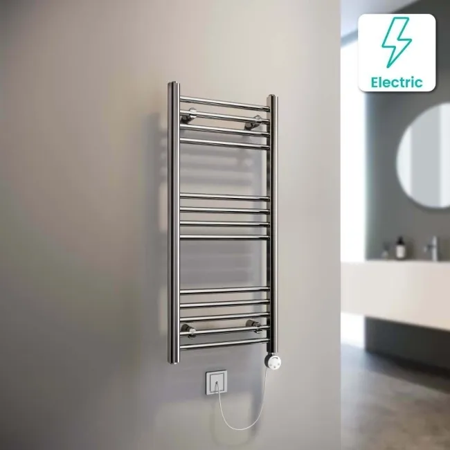 Barcelona Electric Chrome Straight Heated Towel Rail 1000x400mm