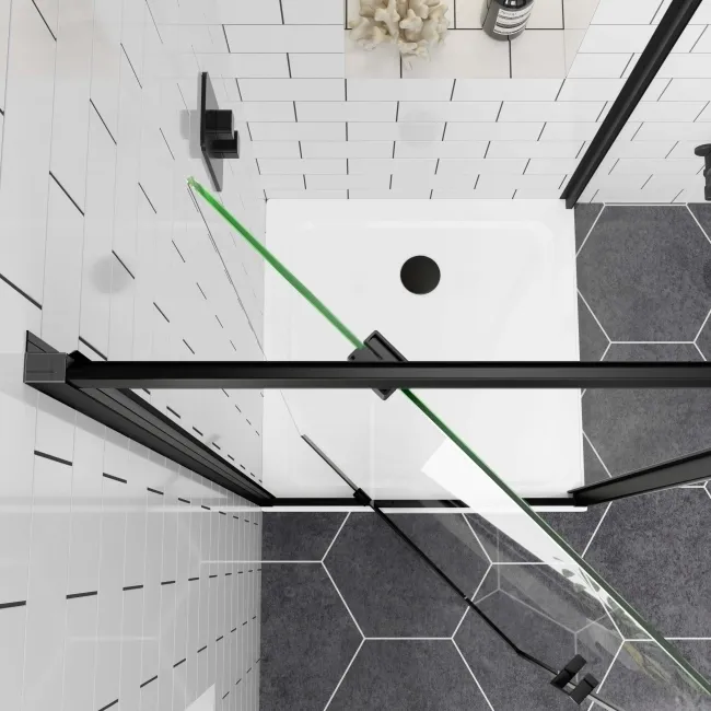 London Matt Black 6mm Pivot Shower Enclosure 800x800mm