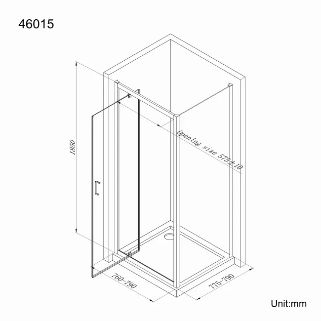 London Matt Black 6mm Pivot Shower Enclosure 800x800mm