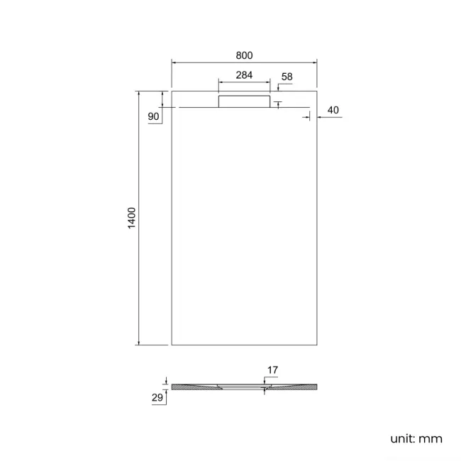 Tokyo Rectangular Matt Grey Slate Texture Stone Shower Tray 1400x800mm
