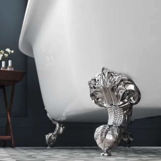 Grosvenor 1800mm Roll Top Bath - Chrome Ball Feet