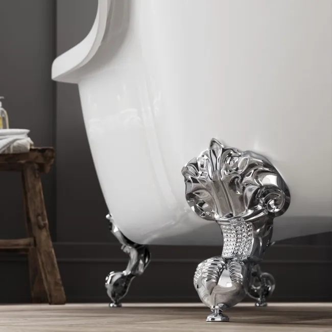 Tonbridge 1750mm Roll Top Bath - Chrome Ball Feet