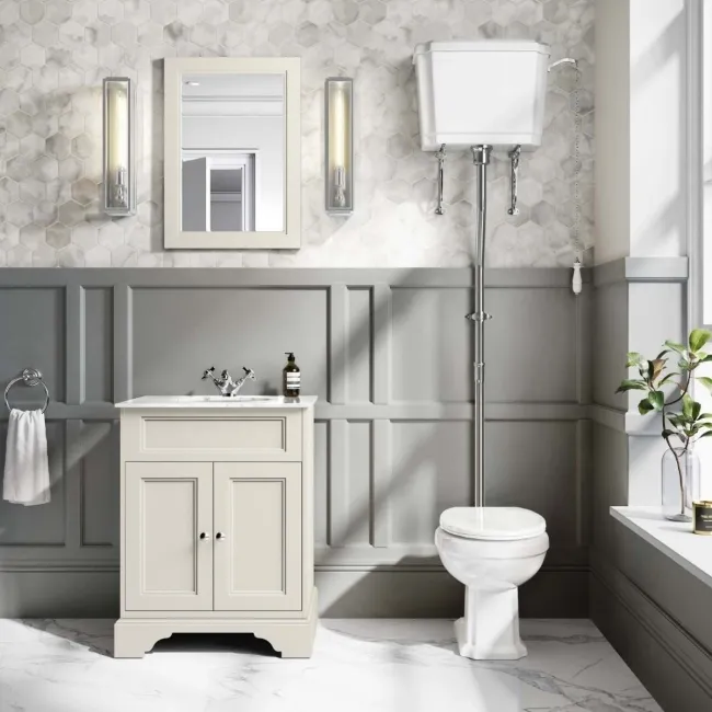 Hudson Traditional Toilet With High-level Cistern And Soft Close Seat
