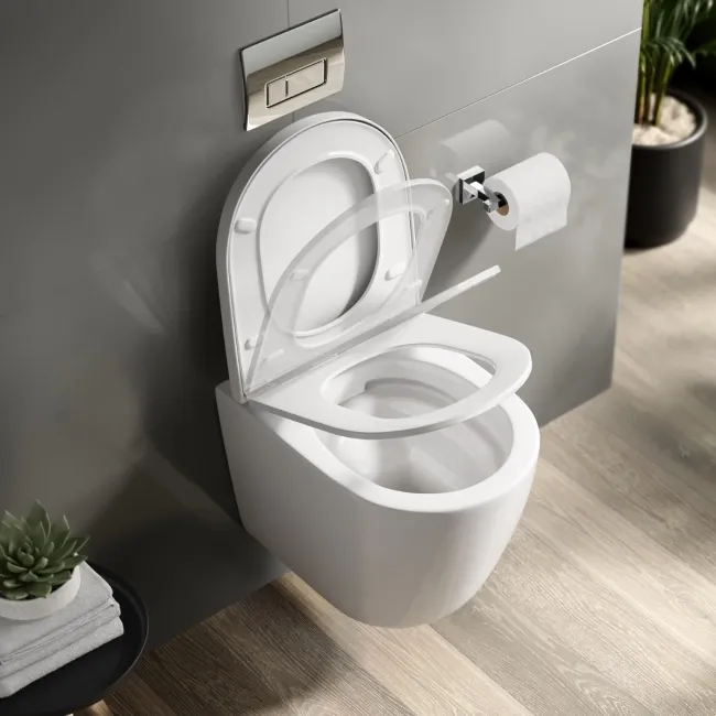 Utah Rimless Wall Hung Toilet With Premium Soft Close Seat
