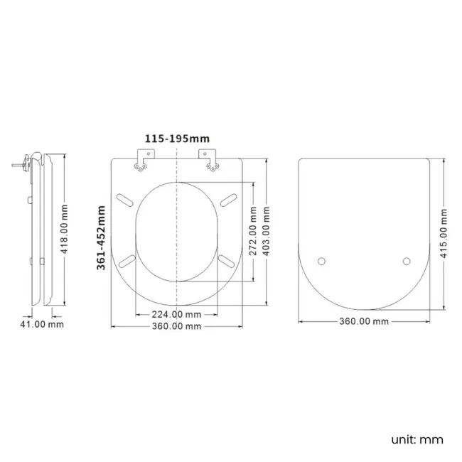 Kansas Traditional Rimless Back To Wall Toilet With Cotton White Wooden Seat - Brushed Brass Hinges