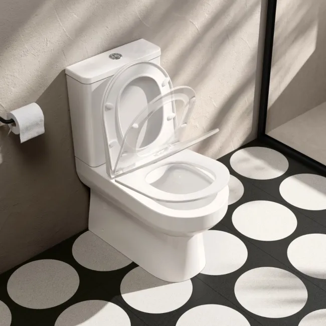 Miami Rimless Close Coupled Toilet With Slim Soft Close Seat