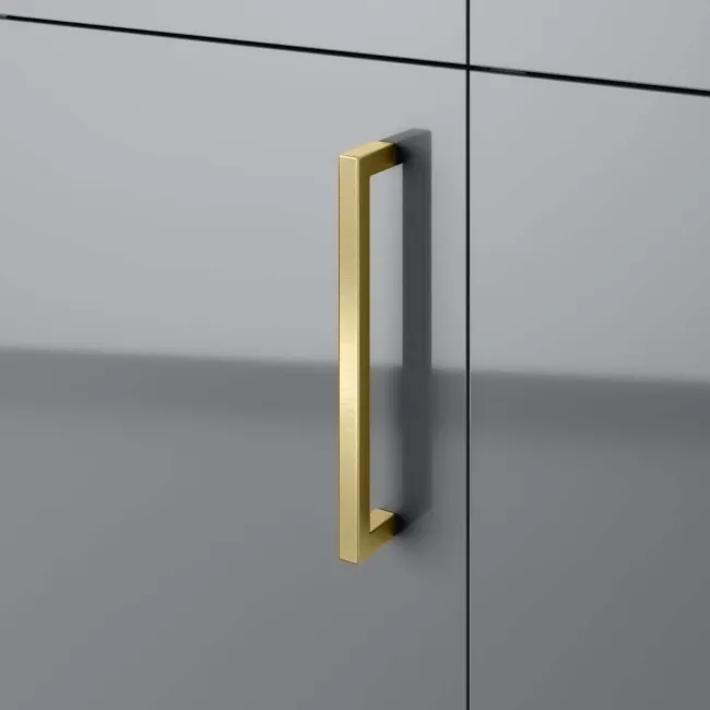 Harper Stone Grey Side Cabinet Unit 300mm - Brushed Brass Accents