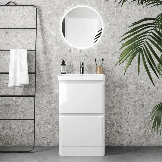 Corsica Gloss White Slimline Basin Drawer Vanity 500mm