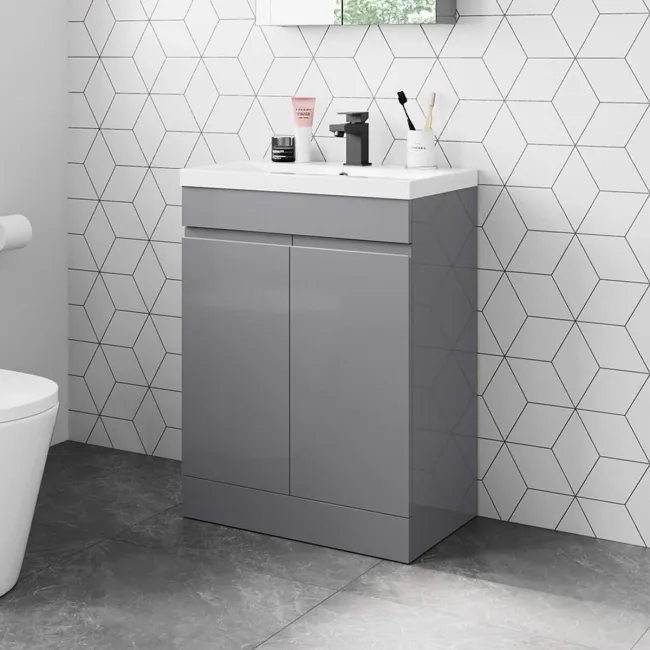 Trent Stone Grey Basin Vanity 600mm