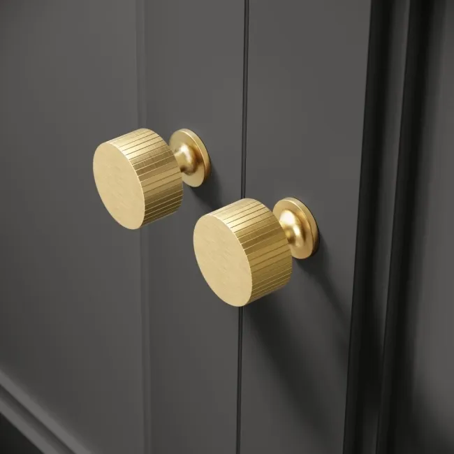 Monaco Graphite Grey Combination Vanity Traditional Basin with Marble Top & Hudson Toilet with Wooden Seat 1200mm - Brushed Brass Accents