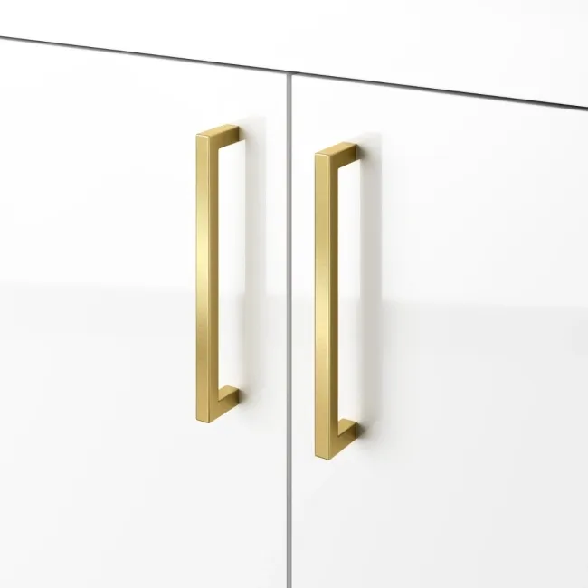 Harper Gloss White Combination Vanity Basin with Marble Top & Houston Toilet 1200mm - Brushed Brass Accents