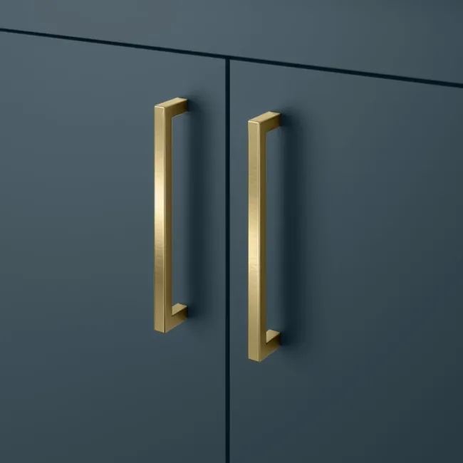 Harper Navy Blue Combination Vanity Basin with Marble Top & Boston Toilet 1200mm - Brushed Brass Accents