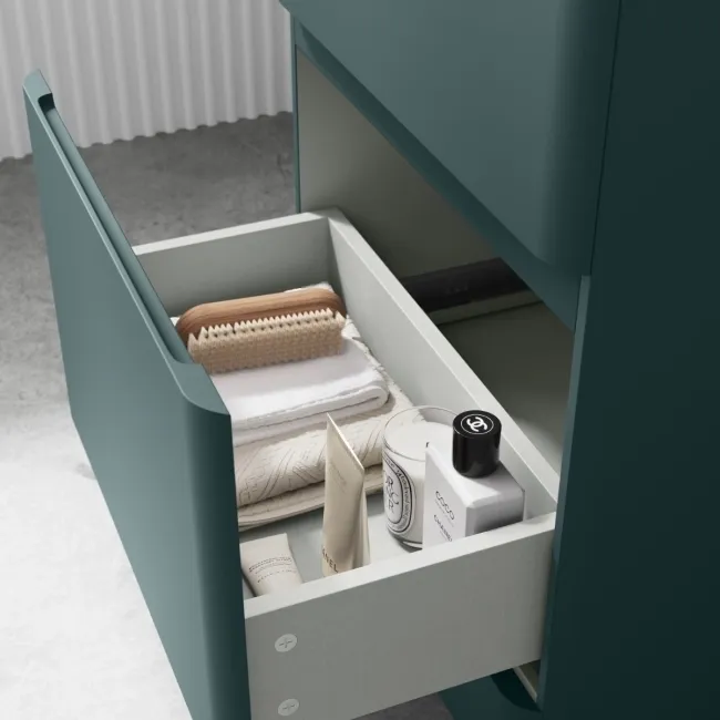 Corsica Midnight Green Slimline Basin Drawer Vanity 500mm