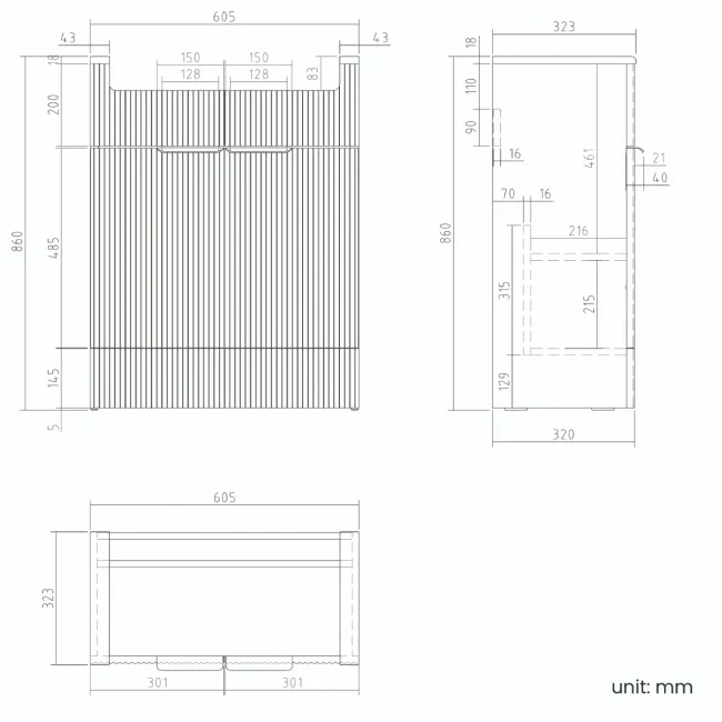 Sicily Fluted Country Oak Combination Vanity Basin with Marble Top & Tucson Toilet 1200mm - Brushed Brass Accents