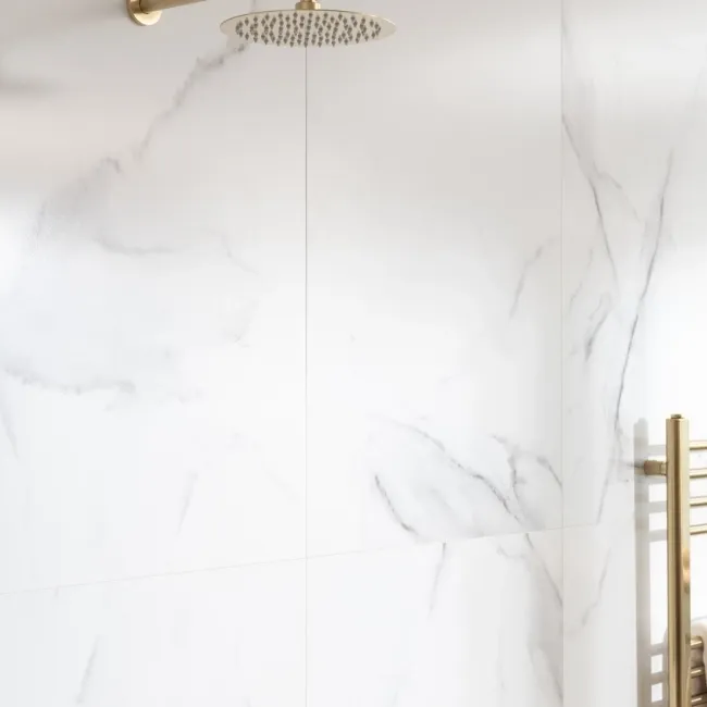 Trepanel Aqua Luxe® Bold Carrara Marble Effect Satin Embossed SPC Wall Panel 4 Pack ( Covers 2.80 SQM)