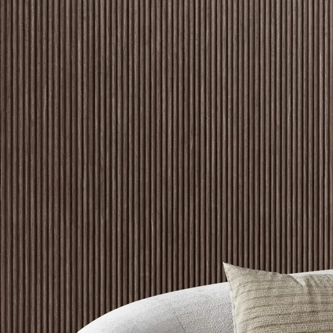 Trepanel Flex® Walnut Brown Flexible Acoustic Wood Panels 2400x300