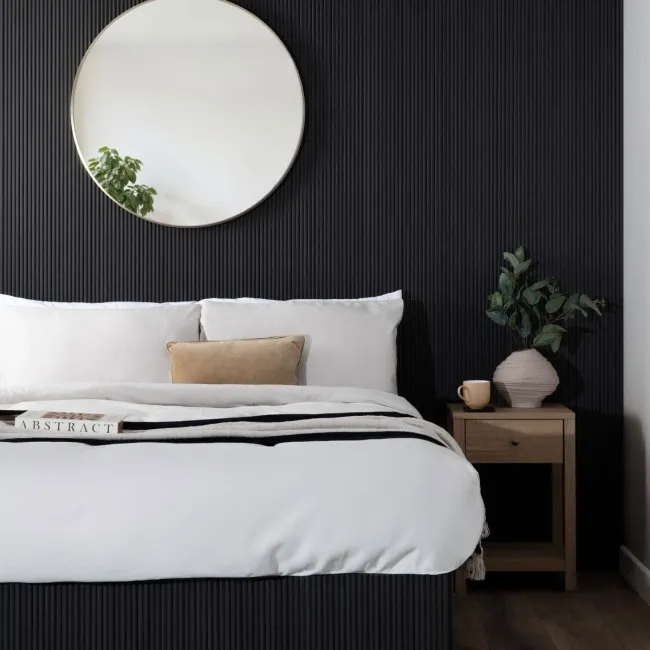 Trepanel Flex® Noir Black Flexible Acoustic Wood Panels 2400x300