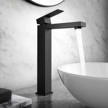 Dart Matt Black High Rise Basin Mixer Tap