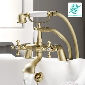 Bray Traditional Brushed Brass Bath Shower Mixer Tap