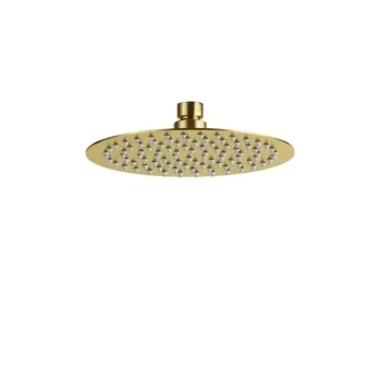 200mm Brushed Brass Round Stainless Steel Slim Shower Head