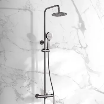 Ballina Premium Gunmetal Grey Round Thermostatic Shower