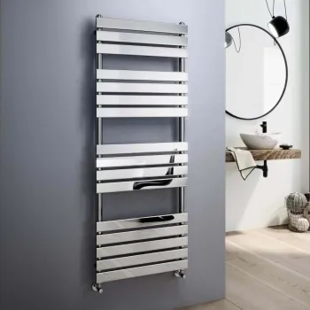 Santorini Chrome Flat Panel Heated Towel Rail 1600x600mm