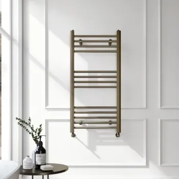 Barcelona Antique Gold Straight Heated Towel Rail 1000x500mm
