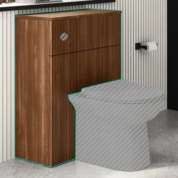 Sicily Fluted Black Walnut 600 Toilet Unit