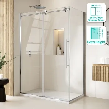 Prague 8mm Soft Closing Sliding Shower Enclosure 1400x700mm
