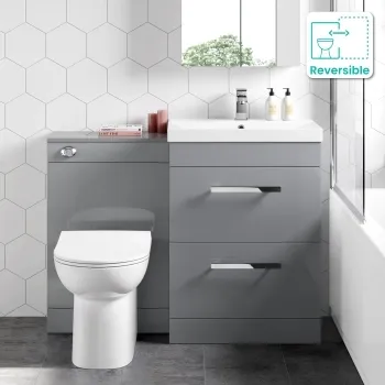 Avon Stone Grey Combination Basin Drawer and Aruba Toilet 1100mm